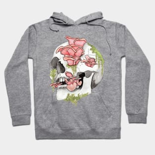 Pink Oyster Mushroom Skull Hoodie